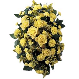 Coroa de Flores Morganita  Tam. 0,80 x 1,00 Flores Amarelas   