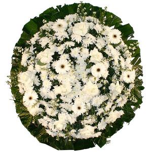 Coroa de Flores Tradicional Branca  Tam. 1,00 x 1,00 Flores Brancas   